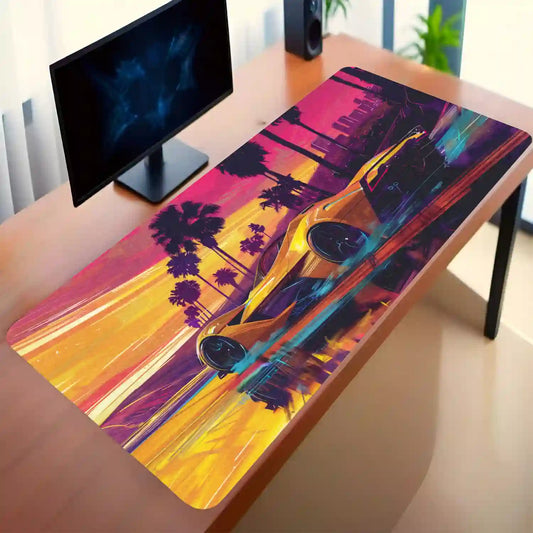 Sunset Drive: Futuristic Speed Desk Mat