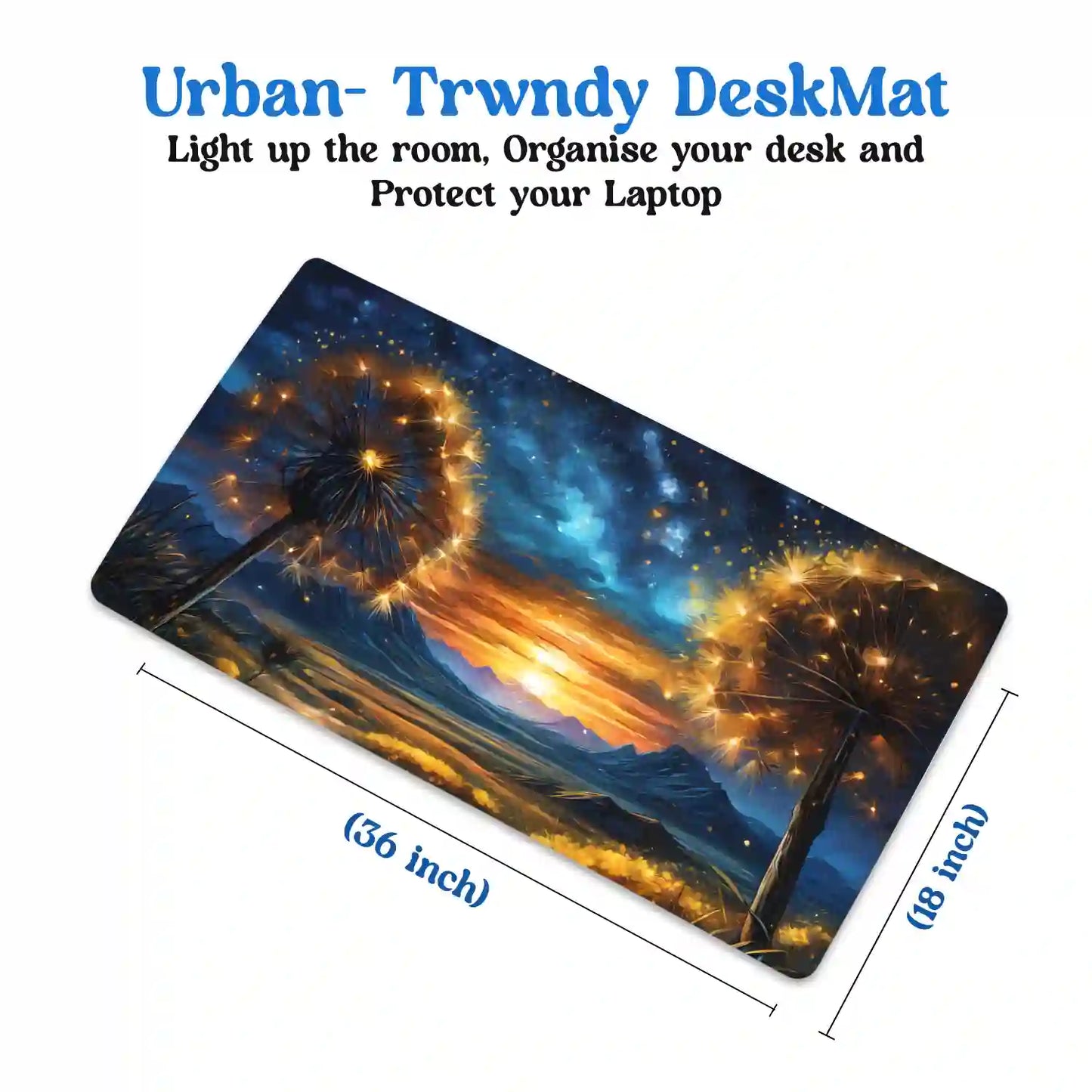 Golden Dreams at Dusk Desk Mat