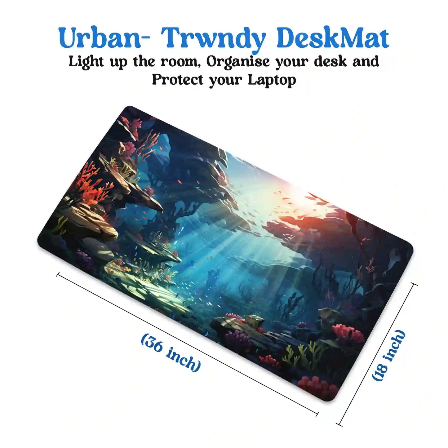 Sunlit Underwater Paradise Desk Mat