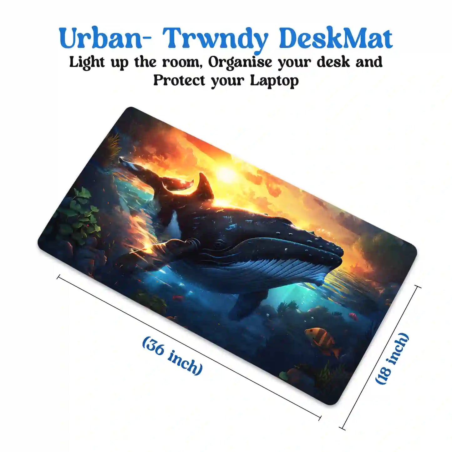 Sunset Whale Journey Desk Mat