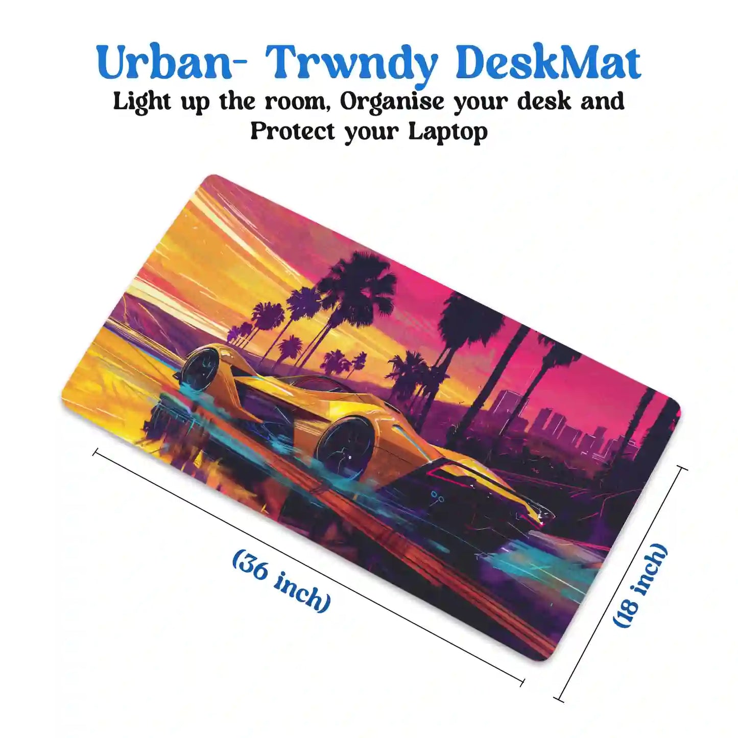 Sunset Drive: Futuristic Speed Desk Mat