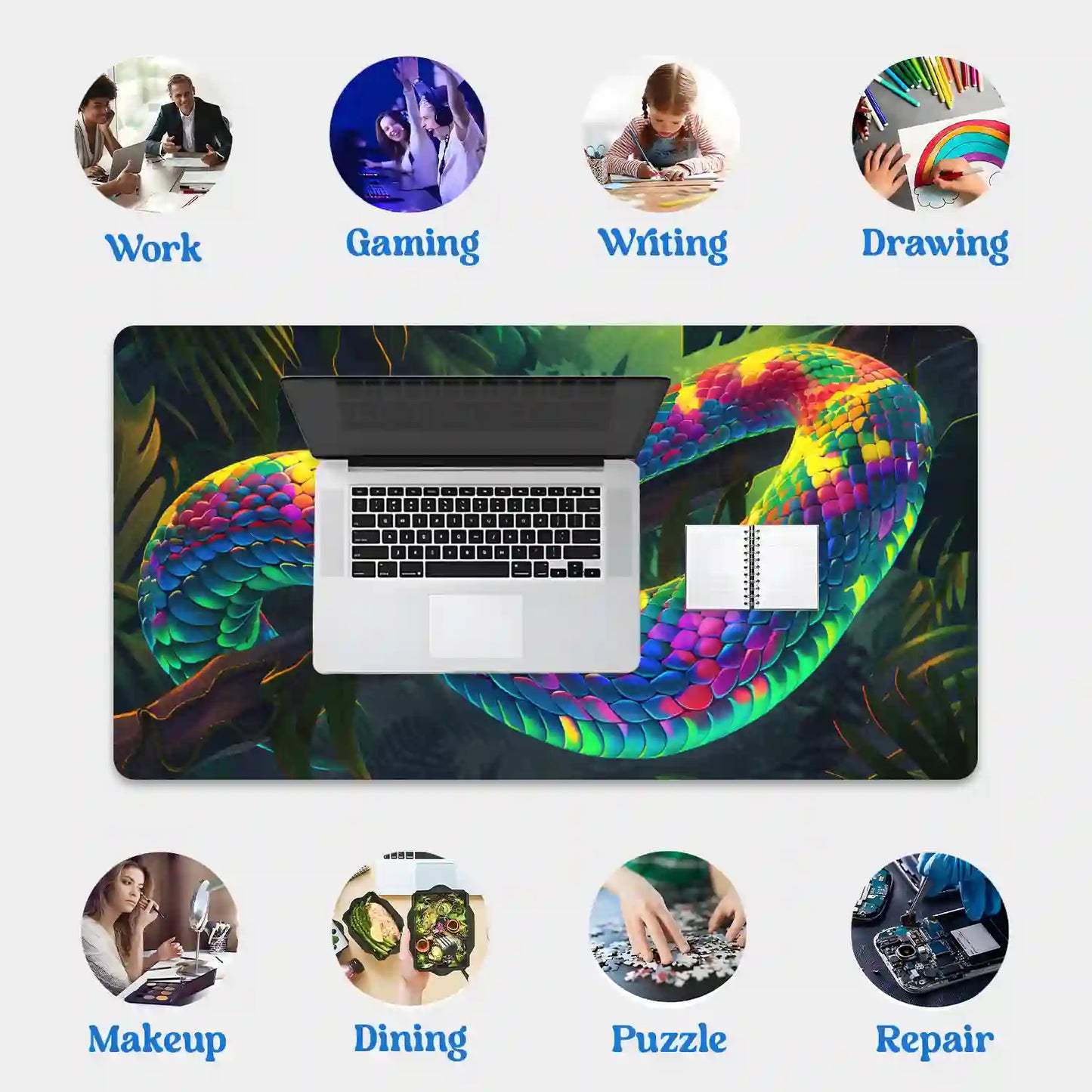 Vibrant Jungle Serpent Desk Mat