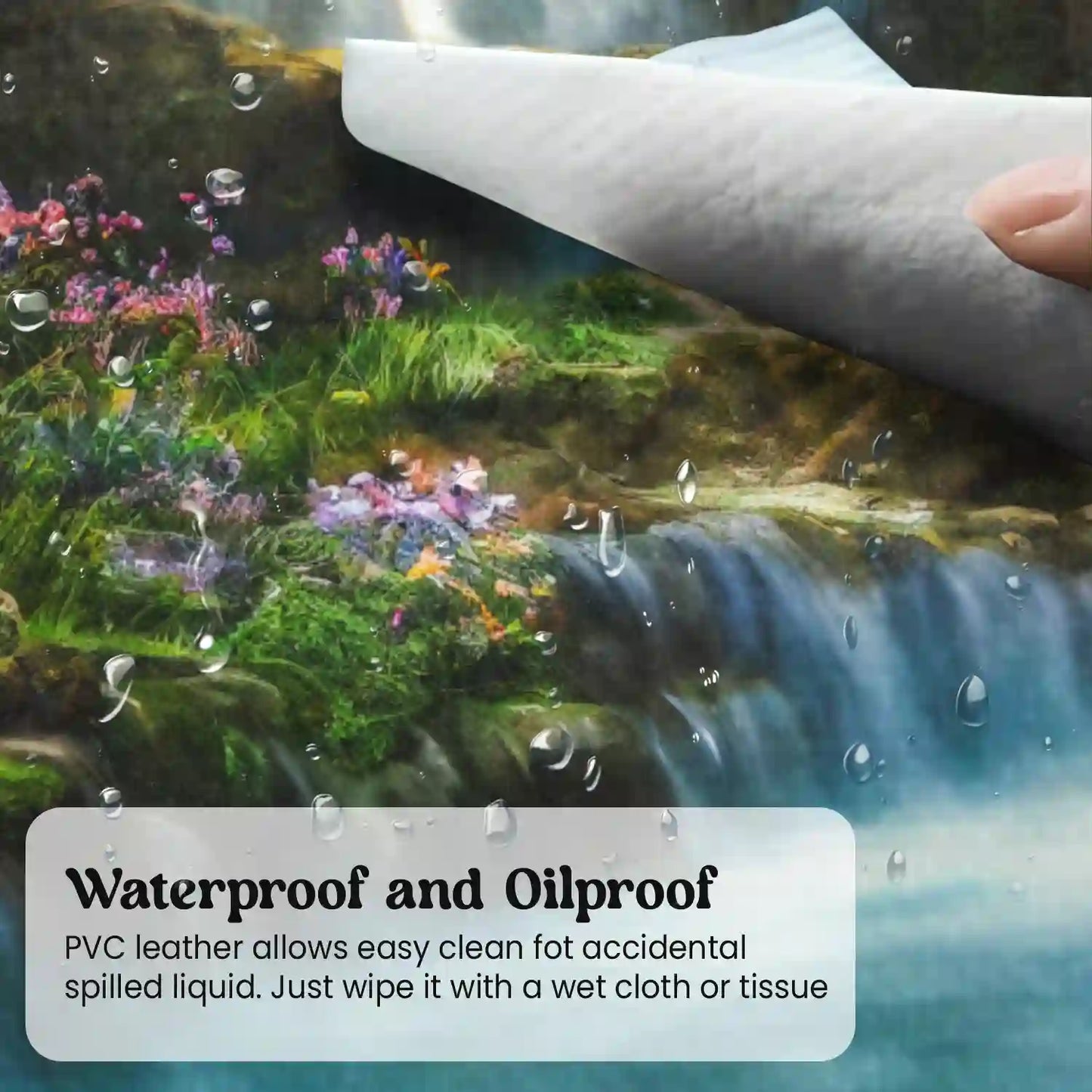 Enchanted Forest Waterfalls Desk Mat