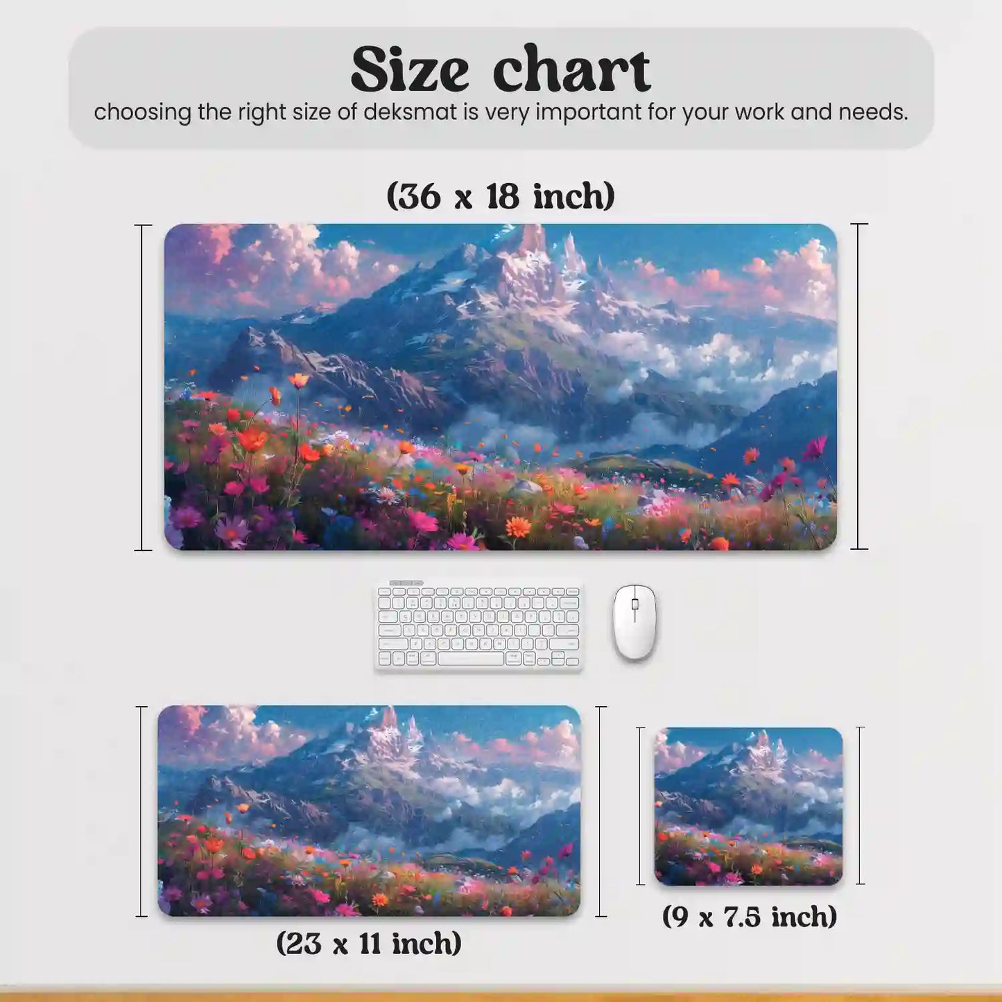 Majestic Mountain Bloom Desk Mat