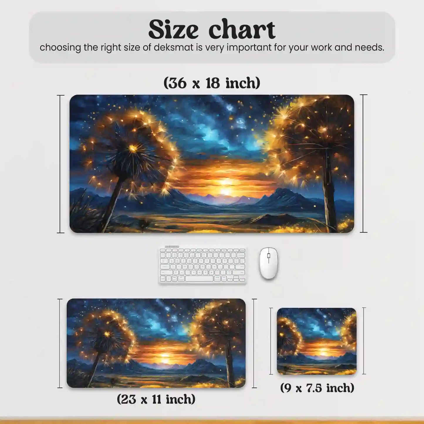 Golden Dreams at Dusk Desk Mat