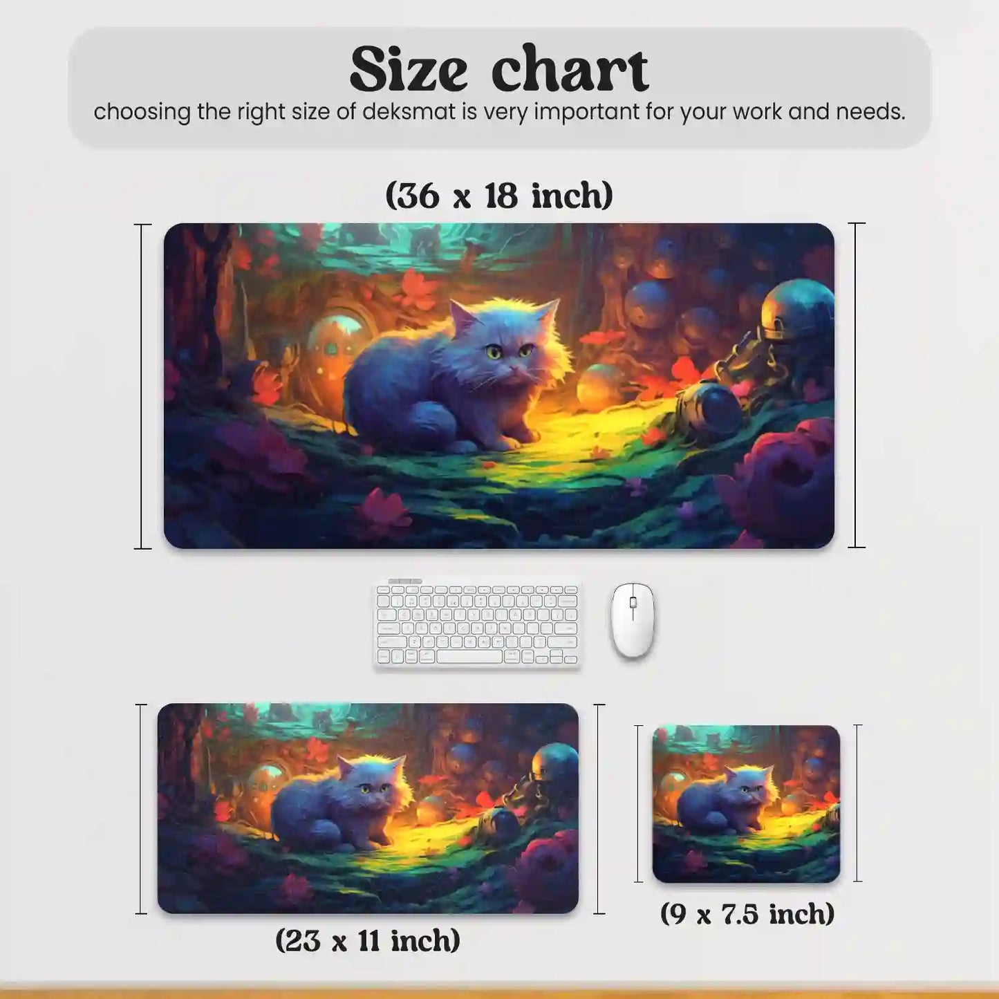 Neon Jungle Cat Desk Mat