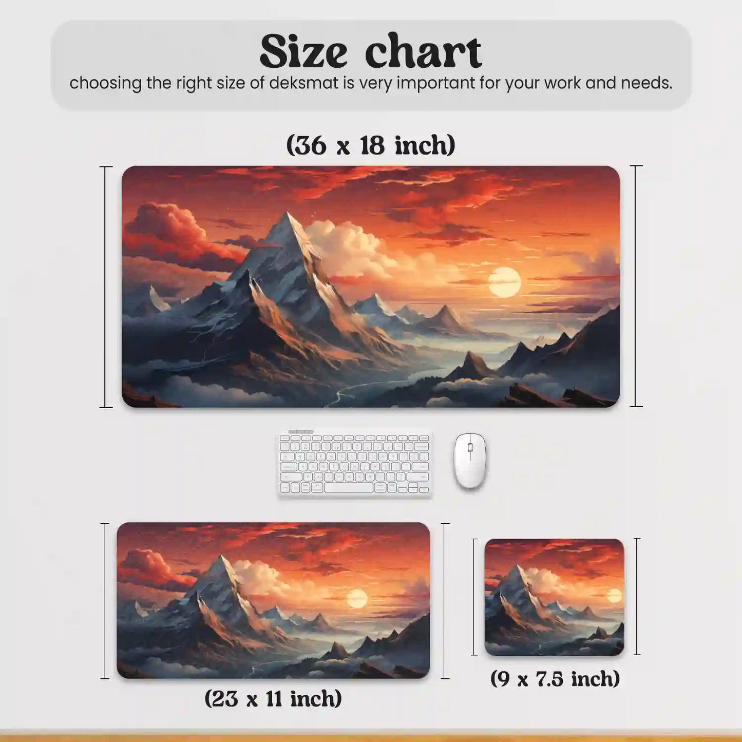 Majestic Mountain Sunset Desk Mat