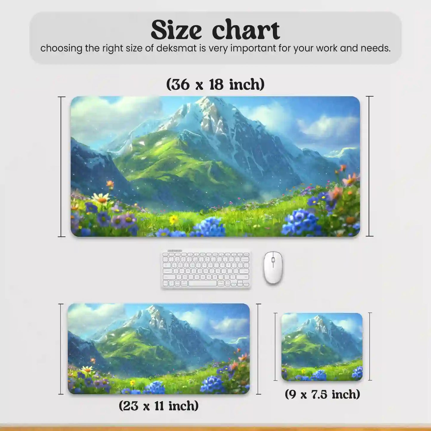 Serene Alpine Meadow Desk Mat