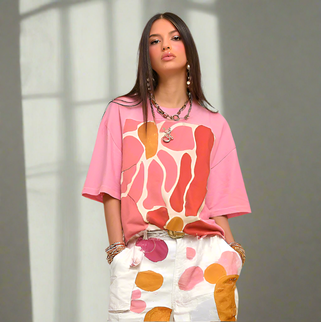 Spring Flower Pink Oversized T-Shirt